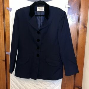 Vintage George Simonton Studio Navy Jacket with Velvet Collar and Buttons